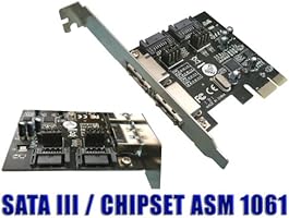 PCIE to SATA III and eSATA CONTROLLER CARD - 2 + 2 PORTS - PCI EXPRESS 1x - CHIPSET SATA 3.0 : ASM1061