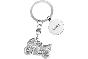 Amikado - Porte-clés Moto gravée avec Un prénom, Un nom ou Un Message (Metal brossé) Porte Clef personnalisable - Meilleure Papa - Idée Cadeau Personnalisé - Idée Cadeau Fête des Peres