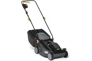 Alpina Rasaerba Elettrico BL 380 E, Larghezza Taglio 38 cm, Motore da 1400 W, Fino a 500 m2, Altezza di Taglio Regolabile in 3 Posizioni, Nero, 38 cm