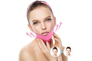 WYTINO Cintura per il sollevamento del viso Riduttore per doppio mento, V-Line mento guancia sollevare cinghia anti rughe fasciatura dimagrante viso per elimina il rilassamento cutaneo (Rose Red)