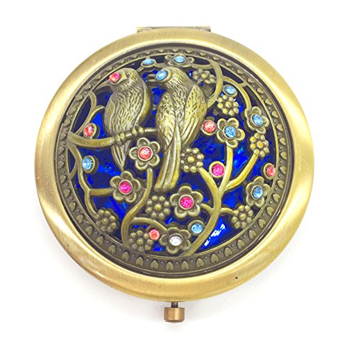 Beauty360 Mini Spiegel Runde Kunst Mädchen Braut Zubehör 8x8cm - 2