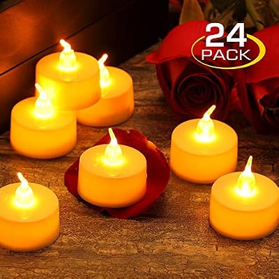 Zerproc Bougies à LED 24pcs Sans Flamme Decoration pour Table Soirée Aniversaire Mariage (blanc chaud)