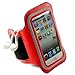 Produktbild Geotech Ultra Soft Adjustable Sports Armband Dustproof Dry Bag Water Resistant Case Cover with Key Holder | Running Jogging Gym Exercise Running Arm Band Pouch | Touch Responsive Transparent Windows | for iPhone 4 4S 5 5S 5C SE iPod Touch 5th 6th | WPAB - Red