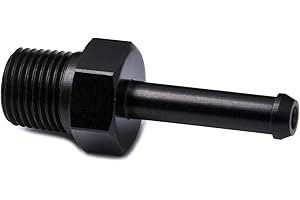 PrecisionGeek - Aluminium 1/8 NPT to 5mm 6mm (1/4) Push ON Barb Tail Hose Pipe Fitting Set - 1 pcs (Black)