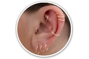 Gold Hoop Earrings Silver Hoop Earrings- Hoop Earrings For Women Two Pcs Of Thin Gold Filled Sterling Silver Hoops
