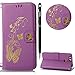 Produktbild Huawei Nova 2 Hülle,Nova 2 Leather Handyhülle,WIWJ Handyhülle Wallet Case[Heißprägen Prägung Schmetterlinge Ledertasche] Flip Schutzhülle für Huawei Nova 2-Lila