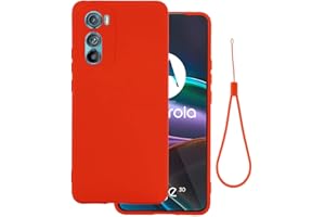 BRAND SET Cover per Motorola Edge 30 5G, Custodia Silicone Liquido con Rivestimento in Tessuto in Microfibra Custodia Soft Touch per Motorola Edge 30 5G-Rosso