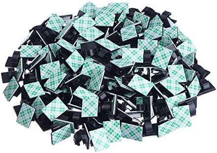 JuShen 100 pcs Office and Home Management Drop Clamp Wire Cord Tie Holder Adhesive Car Cable Clips