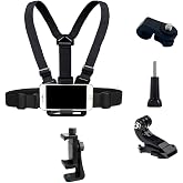 Coverzone 5 Par&ccedil;a G&ouml;ğ&uuml;s Bandı Aksiyon Kamera ve Telefon Tutucu &ndash; 360&deg; D&ouml;ner, Ayarlanabilir Harness, Spor ve Outdoor Kayıt İ&ccedil;i
