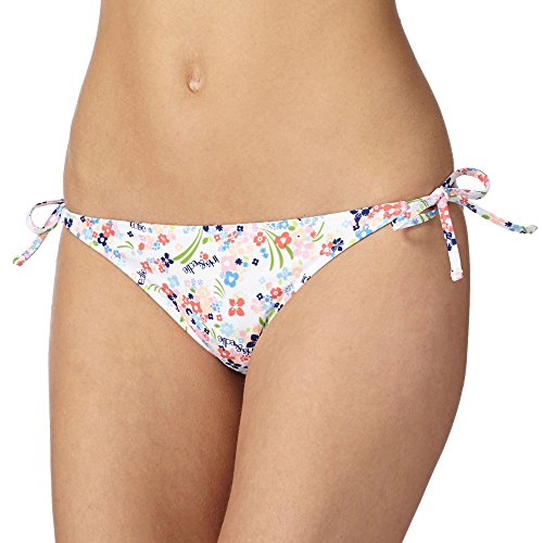 Iris & Edie Womens White Ditsy Floral Bikini Bottoms 8