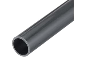 QUARKZMAN Tubo Redondo Rígido de PVC de 10mm de Diámetro Interno y 12mm (1/2") de Diámetro Externo, 350mm de Largo, Color Gris Oscuro de Alta Resistencia para Tuberías de Agua