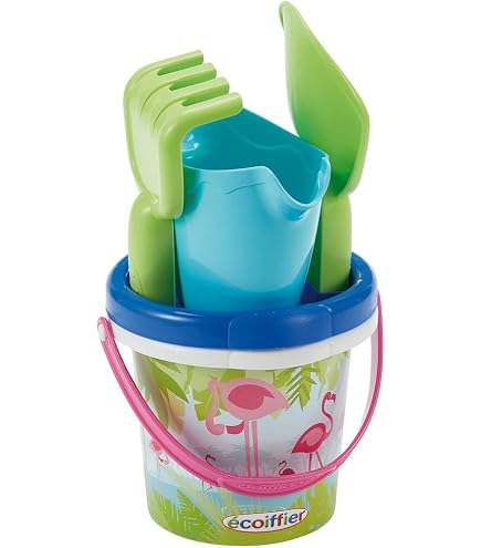 Jouets Ecoiffier Seau De Plage Dauphin - 5 Accessoires Sable Pelle Râteau Tamis - Dès 18 Mois - Fabriqué En France