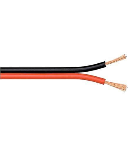 Electraline 10839 HiFi-kabel 03VH-H voor luidspreker, doorsnede 2 x 0,75 mm, 50 m, zwart/rood
