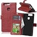 Produktbild Nancen Huawei P9 (5,2 Zoll) Lederhülle Neu Style Acht Farbe Weich PU Flip Case Ledertasche / Schutz Etui, Einfach Vintage Kollektion Karten Slot Foto Wallet Hülle Handy Tasche Zubehör