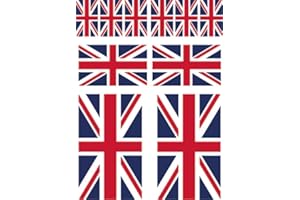 DYKGRAAF 10 Stück Flaggen Aufkleber Großbritannien Union Jack Set Sticker Great Britain UK Autoaufkleber - Offsetdruck Mehrfarbig