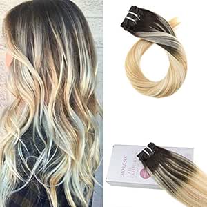20 Inch Dark Brown To Bleach Blonde To Medium Golden Blonde
