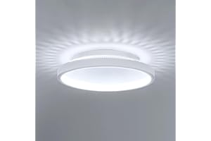 Kuwork Plafon LED Techo Moderna, 6500K Lámpara de Techo Redondo, Luz LED Techo para Corredor Baño Cocina Sala de Estar Dormitorio Pasillo, 20CM, Blanco