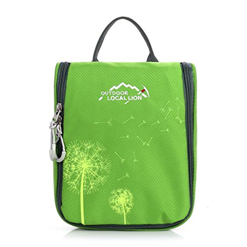 Local Lion Borsetta da Bagno Viaggio per Donna e Uomo Adatto Per Cosmetici, Rasatura, Accesori da Viaggio, Oggetti Personali - Uso in Hotel Macchina Casa in Bagno sull'Aereo (verde chiaro)