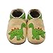 Sayoyo Dinosaur Anti-skid Soft Sole Leather Baby Crib Shoes(0-6 Months, Beige)
