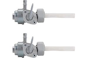 FLYLIN 2 Stück Benzinhahn Schalter, M16x1.5 Benzinhahn Kraftstofftankventil Schalter Metall Schalter, Absperrventil Benzinhahn für Benzin Generator 5,5 PS 6,5 PS 7 PS 8 PS 9 PS 163CC 196CC 170F 208CC 211