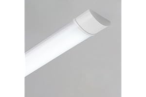 Sundertech® 4ft LED Batten Light, Integrated Tube Light 1.2m 34w 3750lm Cold White 6500K for Garage, Kitchen, Office, Cellar, Shop, Basement, Warehouse, Shed