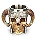 Produktbild SMILEQ Kaffeetasse Krug Viking Schädel Viking Schädel Harz auffallender Krieger Krug Viking Schädel Doppelwandige Weihnachtsschale (450ml, Multicolor)