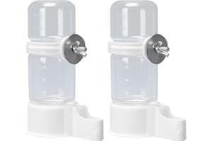 DWE Bird Water Feeder, 2 Pcs 140ML Automatic Parrot Water Food Dispenser Bird Water Bottle Drinker Cage Accessories for Parrot Budgie Cockatiel Parakeet Lovebirds (White C)