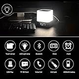 Nachttischlampe, S7 SEVEN Bluetooth-Lautsprecher Berührungssensor Atmosphere Beleuchtung Dimmbar RGB Farbwechsel Nachtlicht mit Musik-Player, Wecker Intelligente Voice-Erinnerung - 5