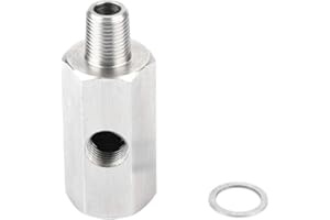 Belissy Sensor de presión de aceite BSPT de 1/8 "junta T-T para adaptador NPT Turbo Medidor de línea de alimentación