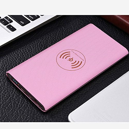 ZHRUYY Wireless Charging Treasure, QI Fast Charging, Magnetism, Thin, Iphonex, Apple, Samsung, Millet Universal, Wireless Charging Mobile Power, USB Output,Pink