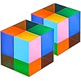 ECBANLI CMY Colour Cube, CMYcube 1.6 inch (40mm) RGB Dispersion Crystal Optical Acrylic Prism for Physics Teaching Photography Desktop Decor, 2 Pack