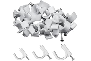 KXUSW Grapas Cable Pared,sujeta Cables Pared,Grapas,sujetacables Negro,300 Piezas, duraderas y Resistentes a la corrosión, con Clavos, Ideales para organizar Cables pequeños