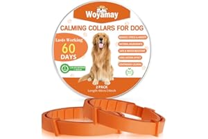 Woyamay Collare Calmante per Cani, Collare Calmo per Cani Regolabile, Naturale Collari Calmante per Cani Anti-Ansia, Collare Cani Feromoni 60 Giorni per Cani di Tutte Le Taglie, Arancione (2 Pezzi)