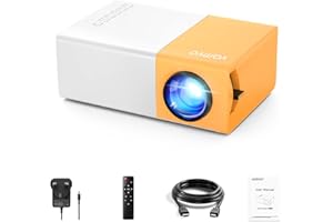 Mini Projector, Vamvo YG300 Pro Portable Projector Full HD 1080p Supported, Children's Gift, Movie Projector Compatible with iOS/Android Smartphone/Tablet/Laptop/TV Stick
