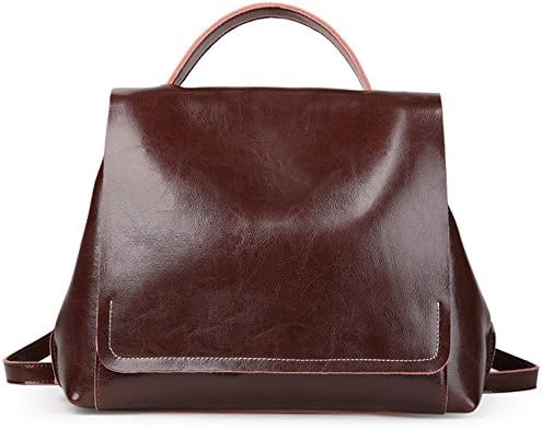 XinMaoYuan Shoulder Bag British Wind Female Autumn And Winter Retro Cowhide Large Capacity Backpack Wild Travel Backpack,Coffee