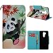 Produktbild Leder Brieftasche Hülle für LG G7,LG G7 ThinQ Hülle,Shinyzone Bunt Niedlich Karikatur Tier Panda Gemalt Muster Flip Ständer Handytasche,[Metall Magnetverschluss][Kartenfächer & Handschlaufe] Ganzkörper Schutzhülle