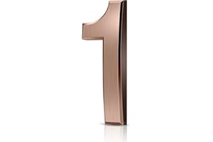 Vicloon Numéro de maison moderne brossée, Numéro de Rue, Plaque de numéro de maison et Numéro de Boite aux Lettres pour Maison Appartement Hôtel Porte Argent Bronze(1)