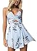 Produktbild Longwu Frauen Sexy Back Bowknot Tiefem V-ausschnitt Bandage Spaghetti Strap Criss Kreuz Overall Strampler Blau-S