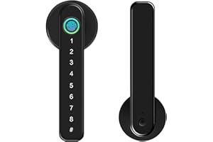 SISAV Fingerprint Door Lock keyless Entry Door Lock with USB Charging and keypad biometric Door Lock Smart Door Handle Lock Suitable for bedrooms Offices and Other Private Spaces(Black)