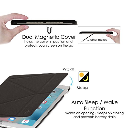 Forefront Cases® Neue Origami Hülle Tasche Case Cover für Apple iPad Mini 4 4th Gen September 2015 – Rundum-Geräteschutz und intelligente Auto-Sleep-Wake-Funktion inkl. Eingabestift und Displayschutz - 5