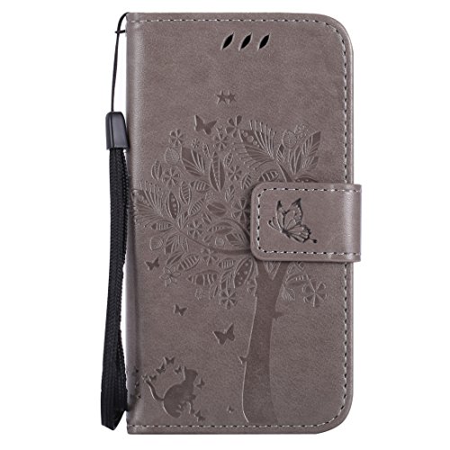 Nancen Tasche Hülle für Nokia Lumia 630 / 635 (4,5 Zoll) Flip Schutzhülle Zubehör Lederhülle mit Silikon Back Cover PU Leder Handytasche im Bookstyle Stand Funktion Kartenfächer Magnet Etui Schale