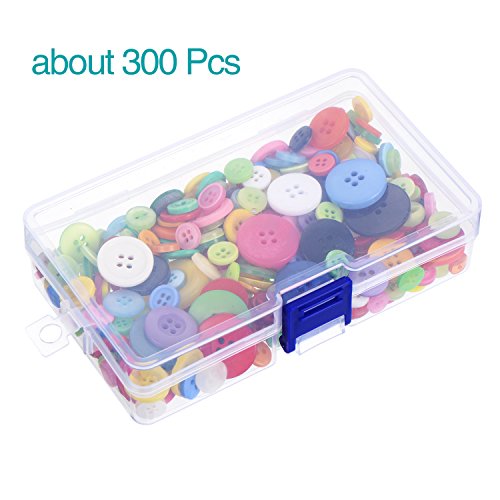 Outus 300 Stück Verschiedene Farben Resin Knöpfe 2 und 4 Löcher Runde Handwerk Knöpfe mit Kunststoff Aufbewahrungsbox für Nähen DIY Handwerk - 6