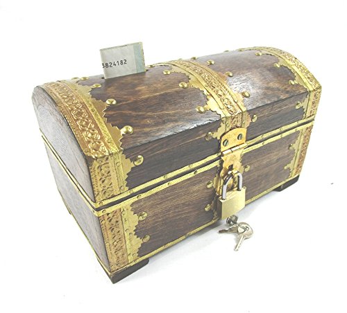 S73KS Spardose Spartruhe aus Holz Sparbox Sparen Spardose Sparschwein Sparbüchse