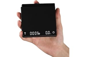 MHW-3BOMBER Mini Coffee Scale with Timer, 0.1g Precision Digital Espresso Scale, Rechargeable USB-C Coffee Scales for Pour Over & Espresso Brewing, Gravity Sensing, Black:ES6029B-OS