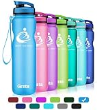 ✔ Material ecológico: 100% Sin BPA non-toxic Tritan Co-poliéster plástico, Toxic free Tritan cuerpo de botella de plástico duro, tapa de material PP de grado alimentario, anillo de sello de silicona de calidad alimentaria. La mejor hervidor de agua, no hay daño para el cuerpo, es el medio ambiente. Las características actualizadas incluyen una tapa 100% a prueba de fugas, tapa ergonómica, y boquilla práctica.