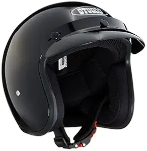 Studds Jetstar Classic Half Helmet (Black, M)