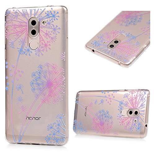 Lanveni Huawei Honor 6X Hülle × 3, Handyhülle Honor 6X TPU Schutzhülle TPU Bumper Weiche Silikon Case mit Bunte Cover Design (Löwenzahn + Dreiecktrose) - 3