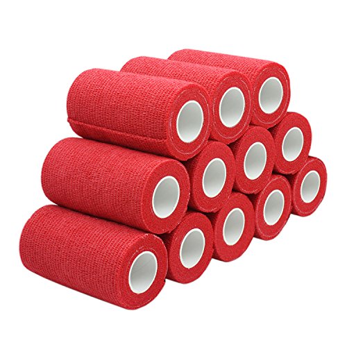 COMOmed - Vendaje médico microporoso y cohesivo, venda de crepé autoadhesiva, vendaje envolvente veterinario para caballos, caucho natural, 10 cm x 4,5 m