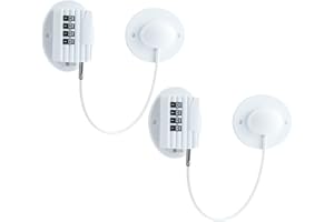 GCRQ Cerradura de Nevera de Seguridad para Niños, Cerradura de Gabinete con Contraseña de 4 Dígitos, Cerradura de Nevera Mejorada con Combinación (2 Pieza, Blancoo)