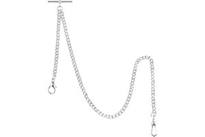 ALWESAM Pocket Watch Chain Albert T-Bar Chain Antique T Shaped Hanging Watch Chain 14 Inch Single Link Vest Belt